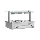 Bain Marie de banc, sneeze guard dublu, 2 GN1/1, Inomak